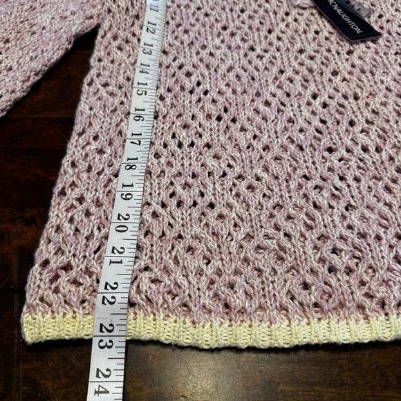 NWT Norton Mcnaughton Women’s South Beach Lilac Jasper Open Knit Sweater Sz S - Picture 5 of 6
